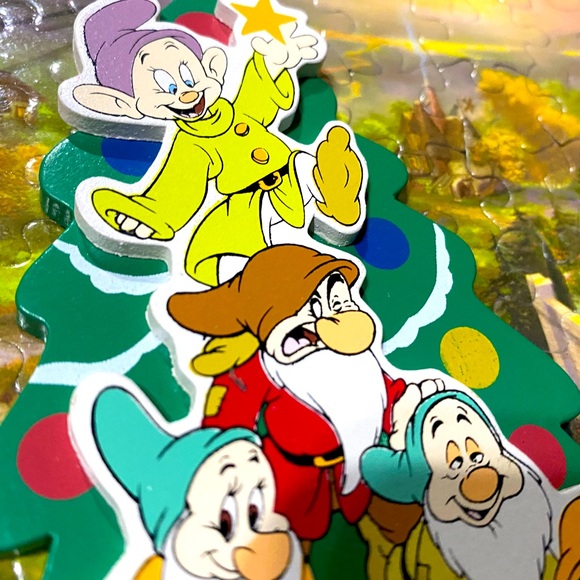 DISNEY’S SNOW WHITE & THE SEVEN DWARFS VTG 90s KURT ADLER WOODEN XMAS ORNAMENT - Picture 6 of 9